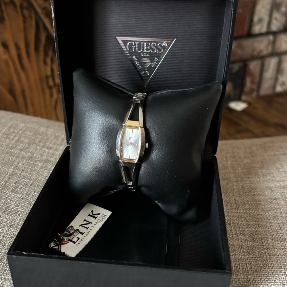Guess Women's Silver and Black Watch